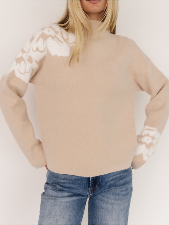 Baltic Born Sweaters - Baltic Born Oda Floral Sweater Natural Off White Size Small